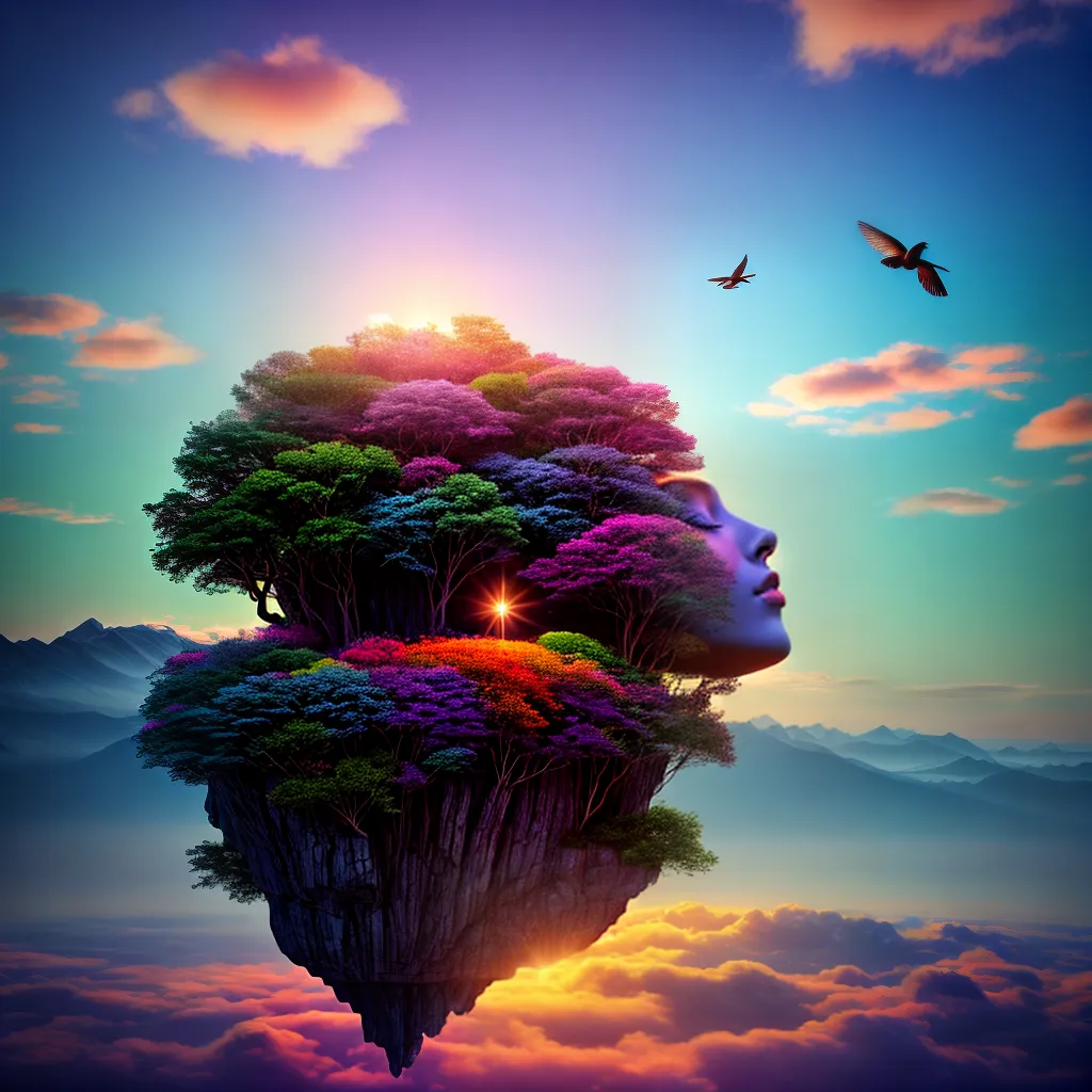 Fotos sonho colorido pintura nuvem