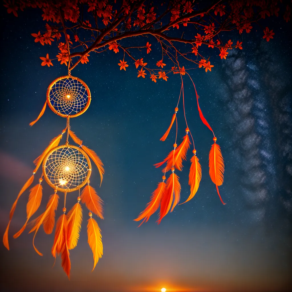 Fotos sonho estrelado dreamcatcher laranja