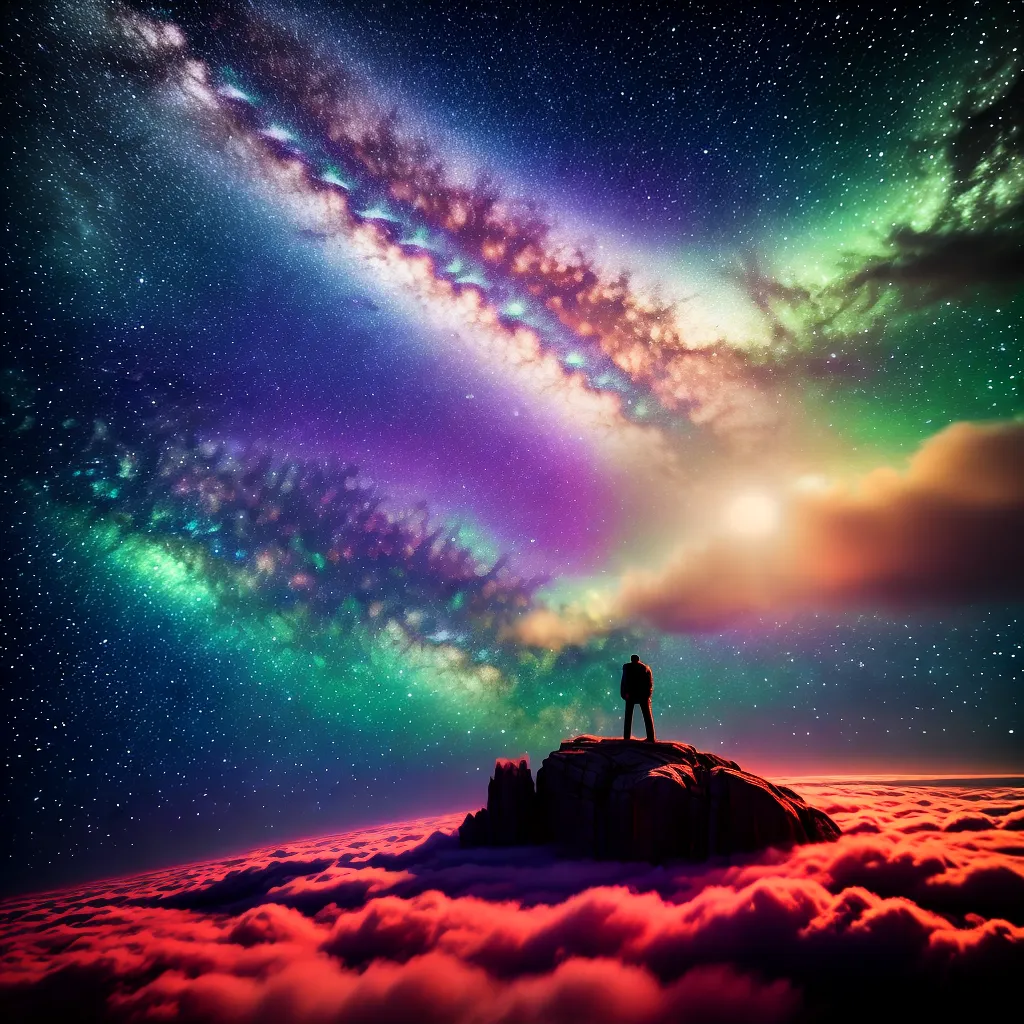 Fotos sonho estrelas flutuando nuvens