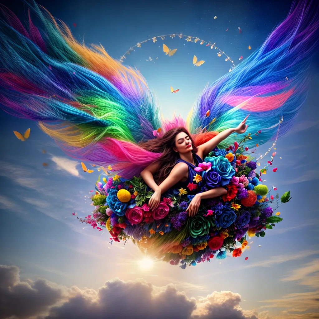 Fotos sonho imaginativo ilustracao colorida