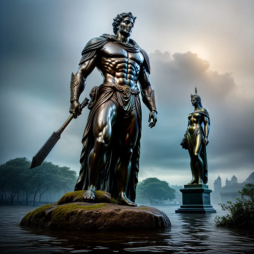 Fotos sonho inundacao estatua poder