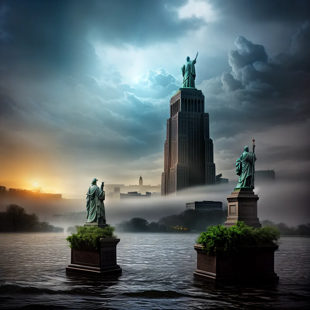 Fotos sonho inundacao estatua