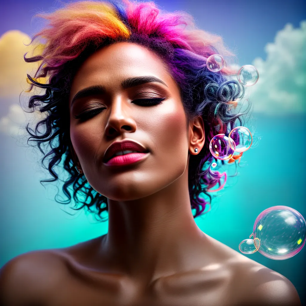 Fotos sonho nuvem surreal bolhas coloridas 1