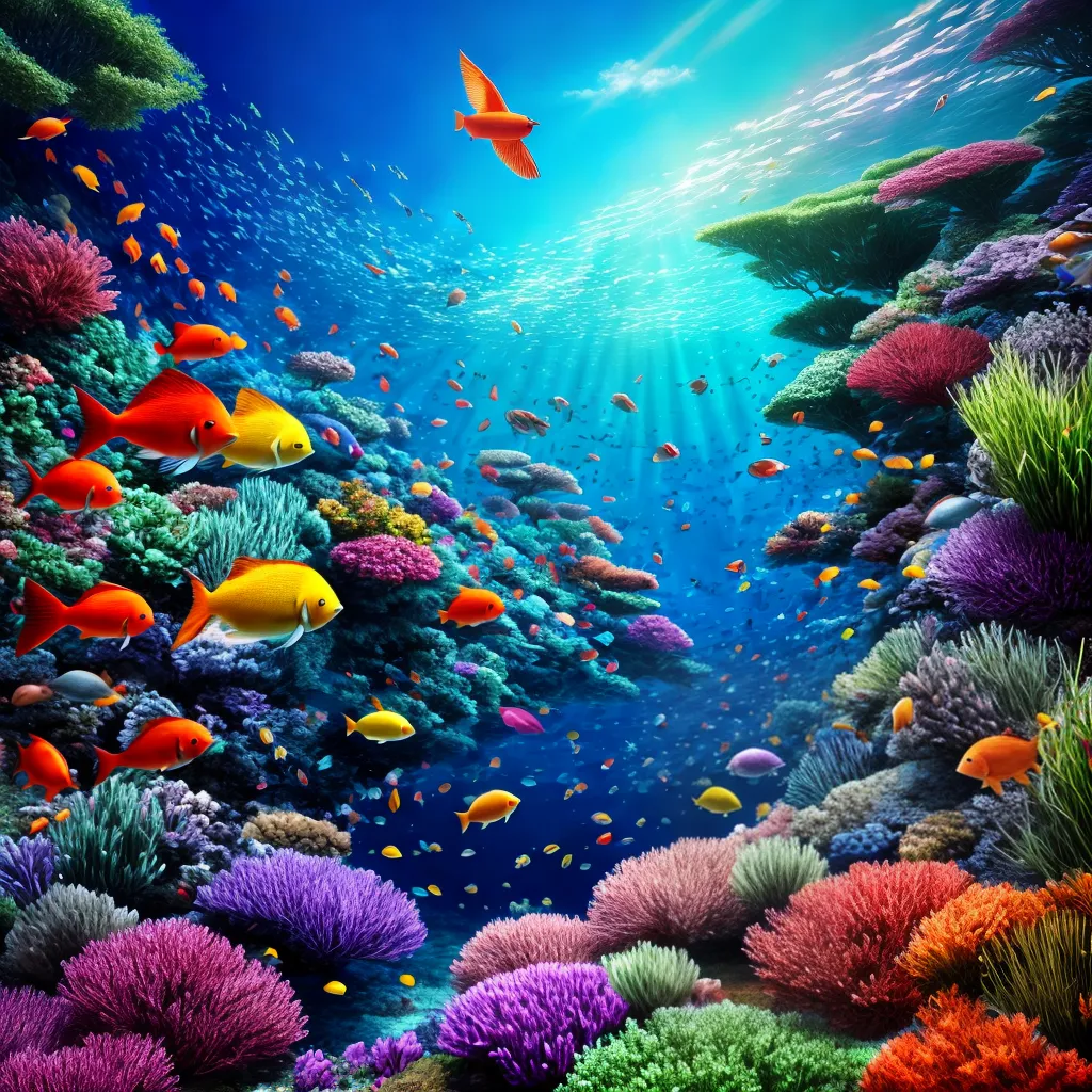 Fotos sonho passaros peixes coloridos