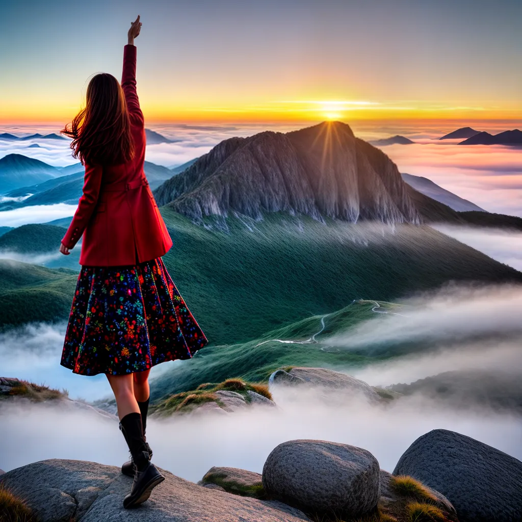 Fotos sonho realizado amanhecer montanha