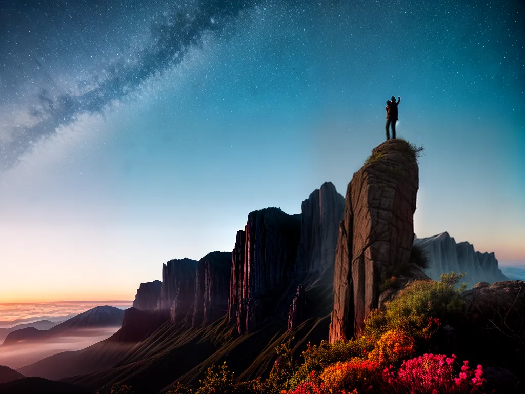 Fotos sonho realizado silhueta montanha