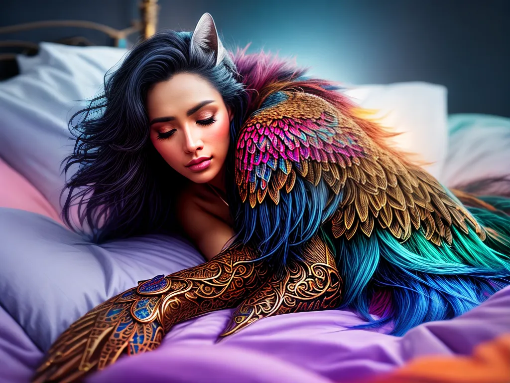 Fotos sonho simbolos coloridos cama 50