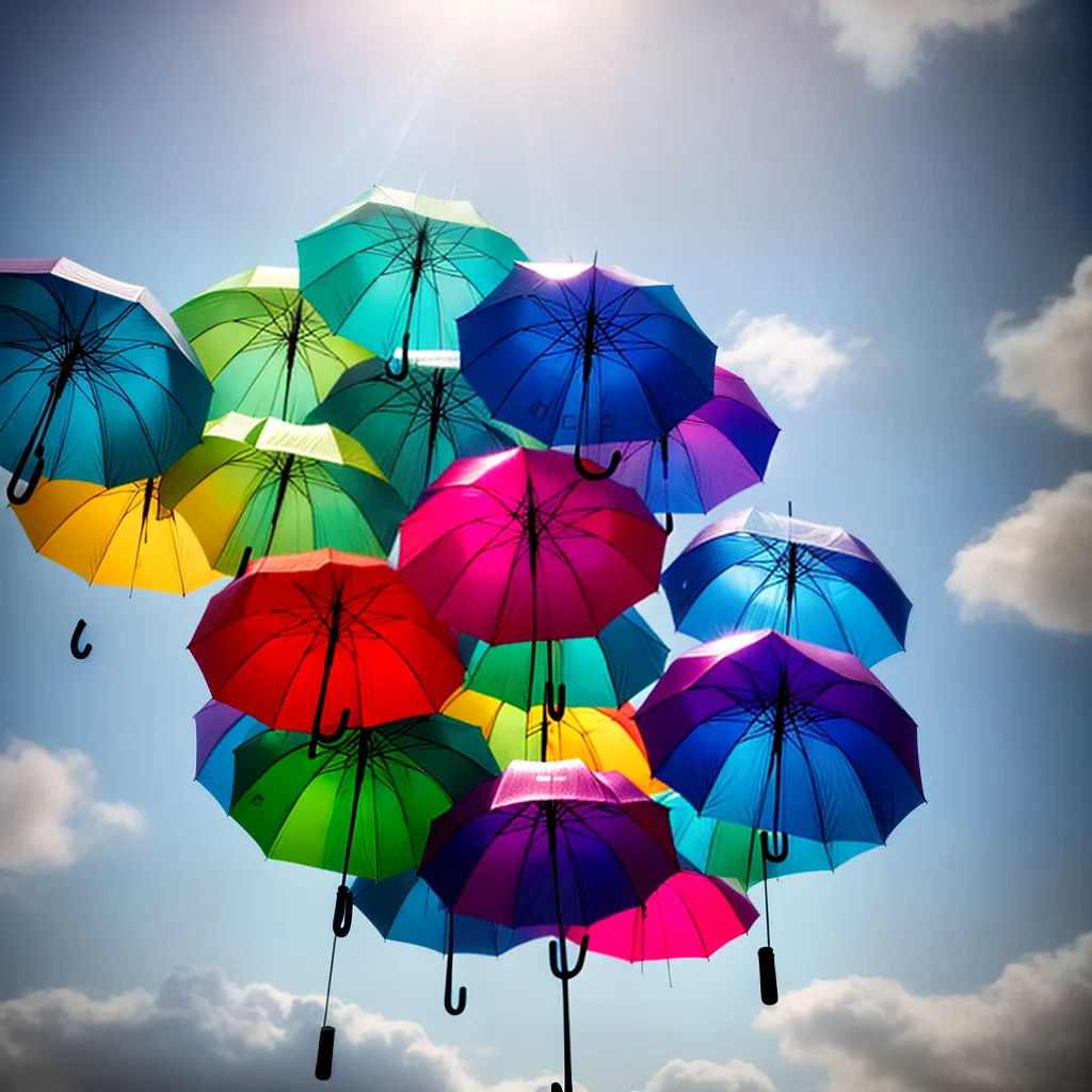 Fotos sonho umbrellas ceu colorido