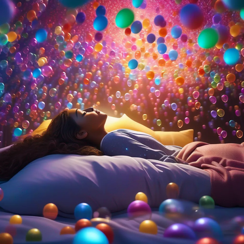 Fotos sonhos coloridos pessoa cama 20