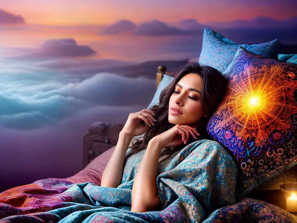 Fotos sonhos simbolos coloridos cama 10