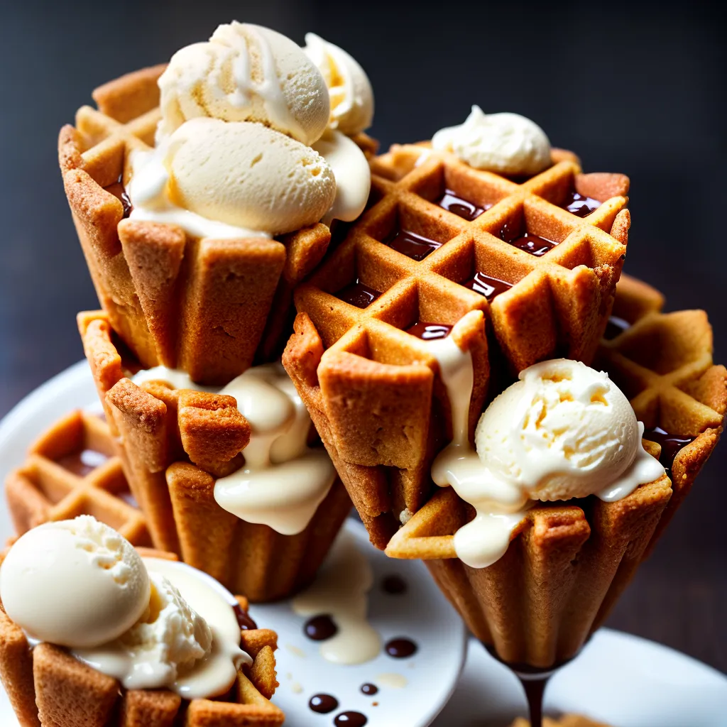 Fotos sorvete vanilla cone crocante chocolate