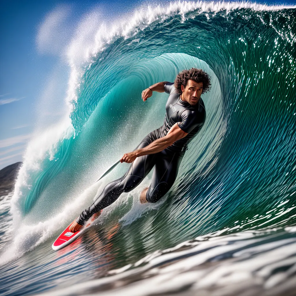 Sonhos Encaracolados: Desvendando a Onda da Determinação 4 Fotos surfista onda determinacao