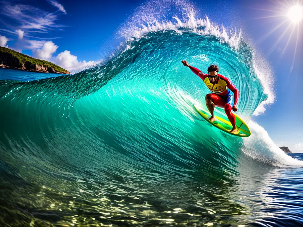 Fotos surfista ondas turquesa liberdade