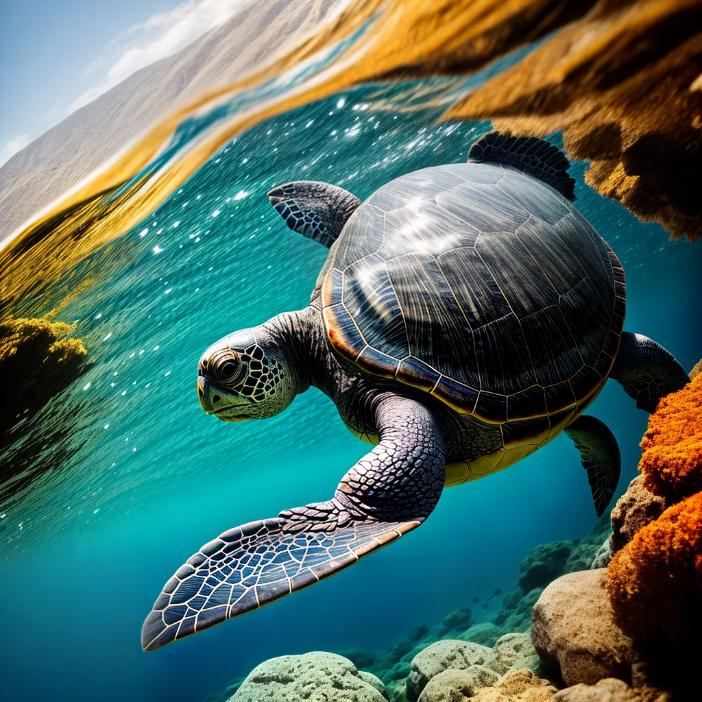 Sonhar com Tartaruga Grande: Simbologia e Interpretação 2 Fotos tartaruga oceano azul majestosa