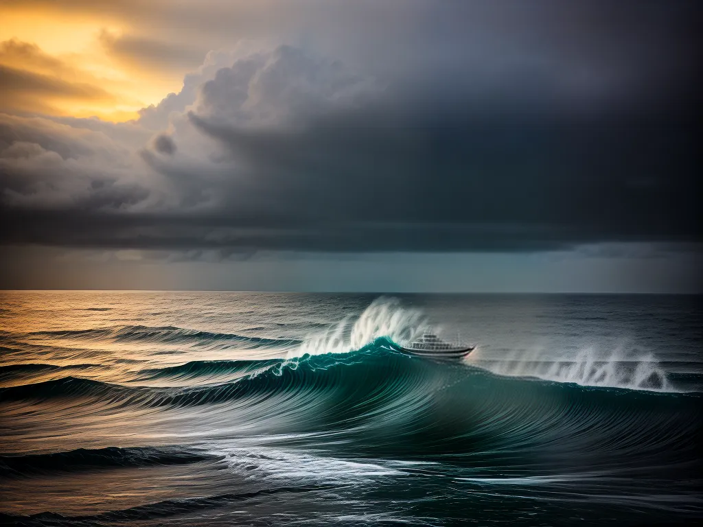 Fotos tempestade barco ondas perigo