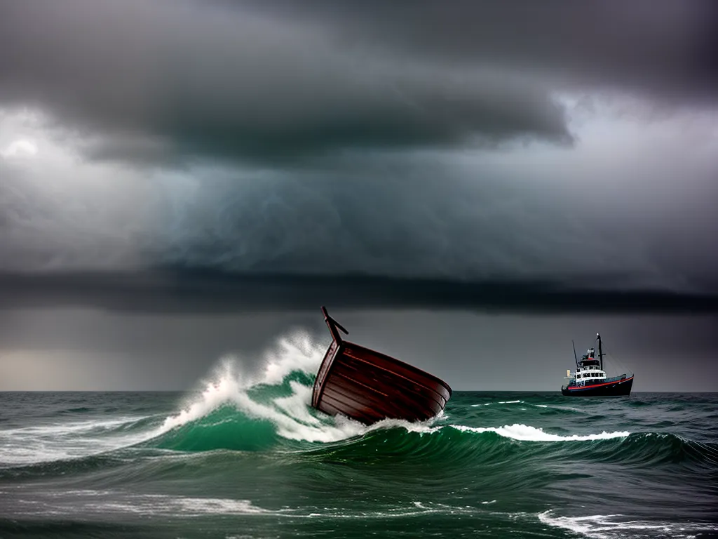 Fotos tempestade mar pequeno barco perigo