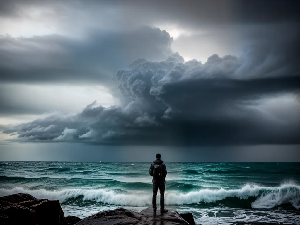 Fotos tempestade mar pessoa determinacao