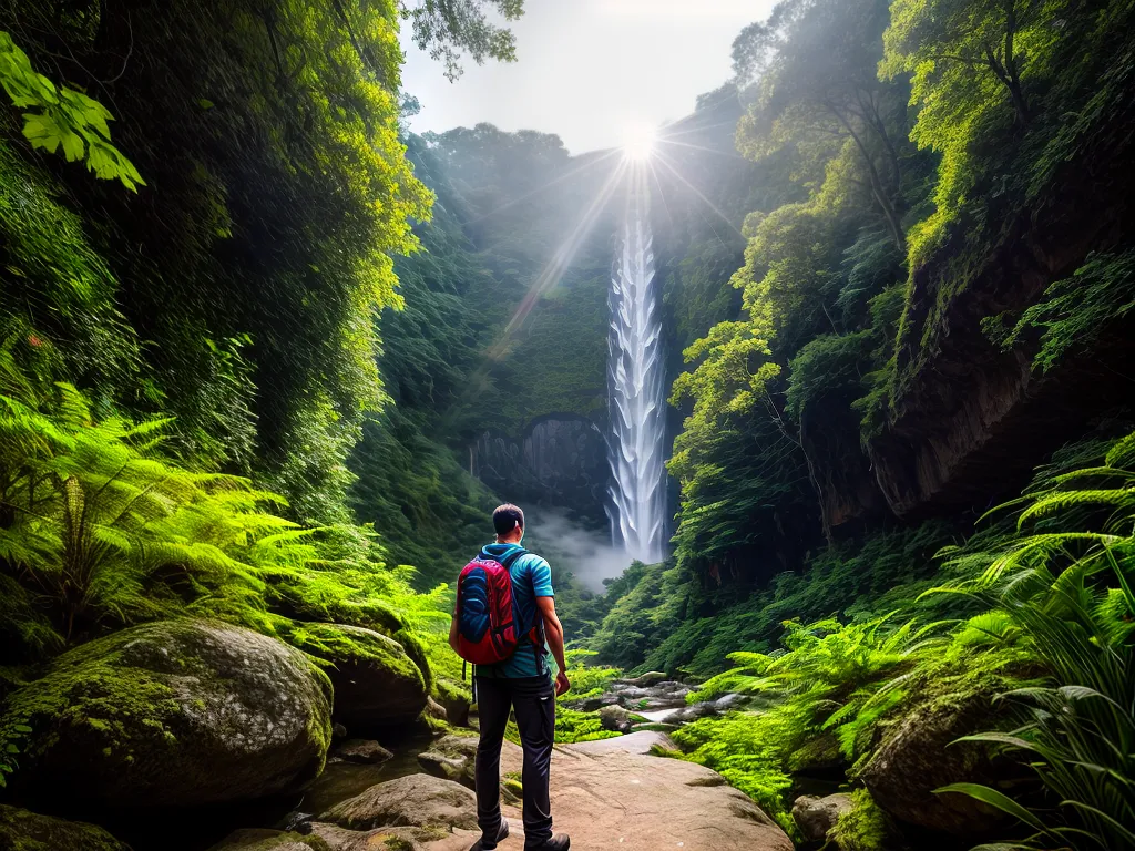 Fotos trilha floresta cachoeira encantadora