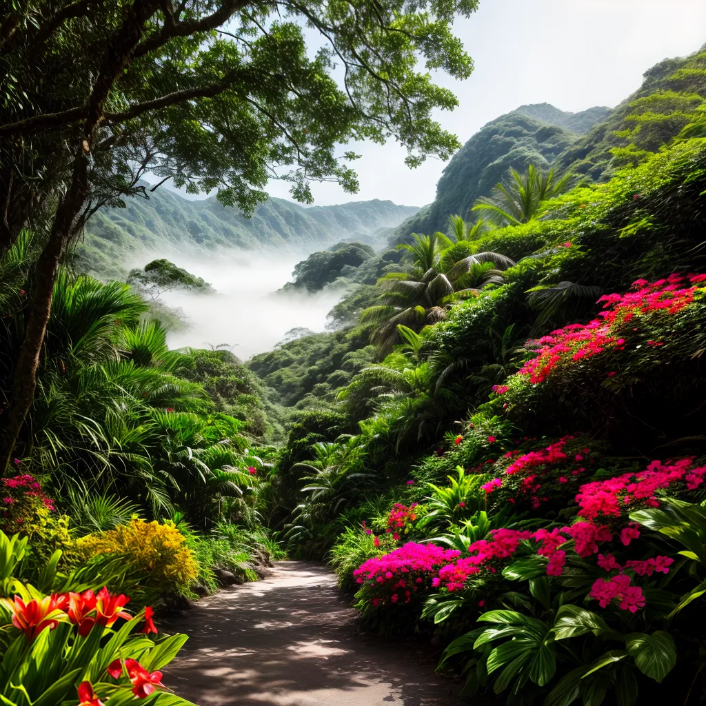 Fotos trilha floresta colorida turismo sustentavel