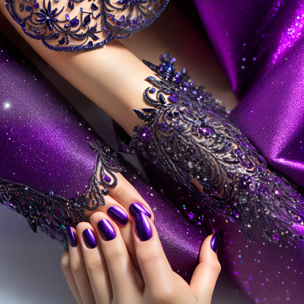 Desvendando os Mistérios dos Sonhos: O Significado de Sonhar com Roxo Intenso e Unhas Artificiais 3 Fotos unhas artificiais roxas brilhantes