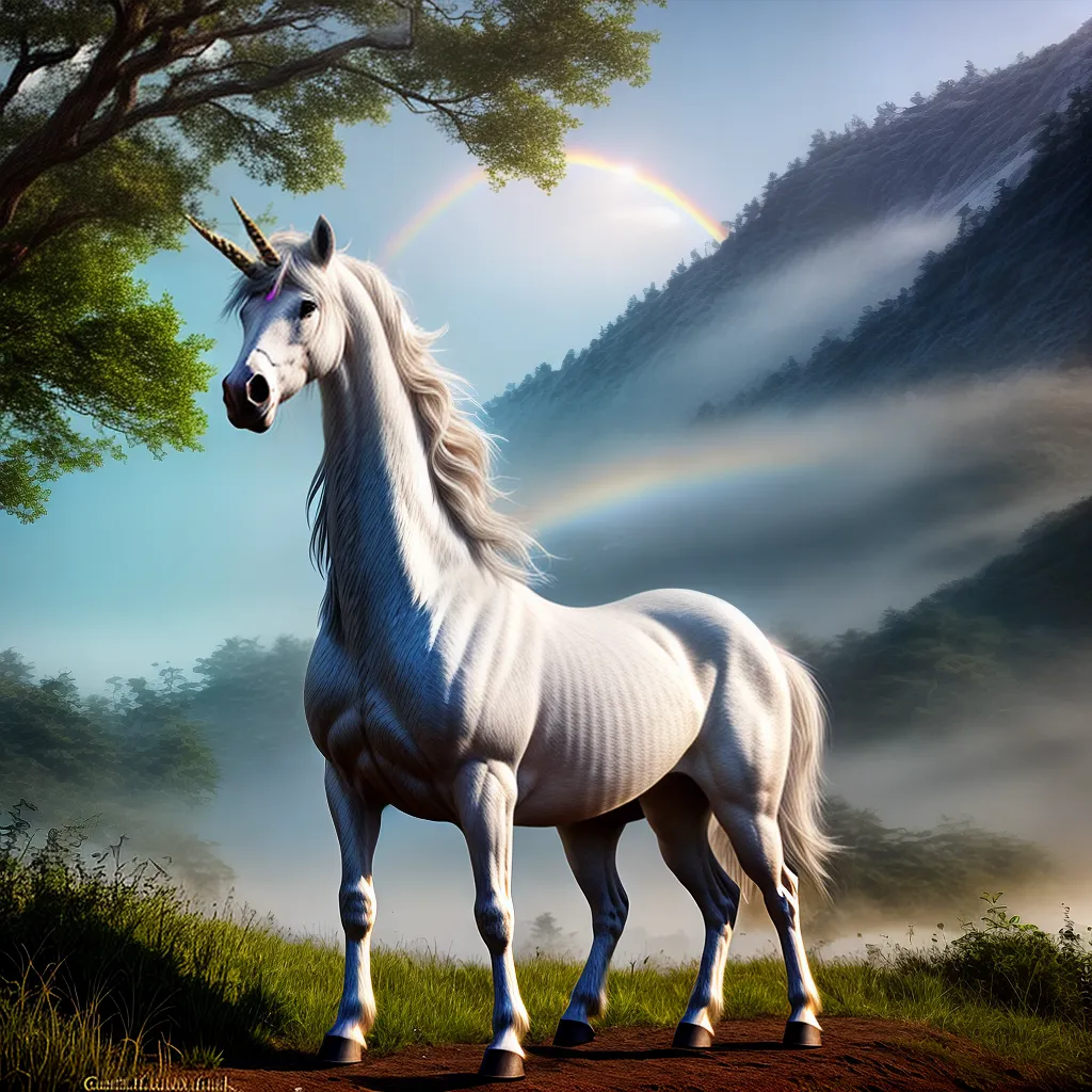 Fotos unicornio floresta magica arcoiris