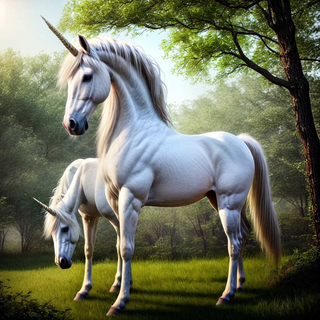 Fotos unicornio majestoso floresta magica