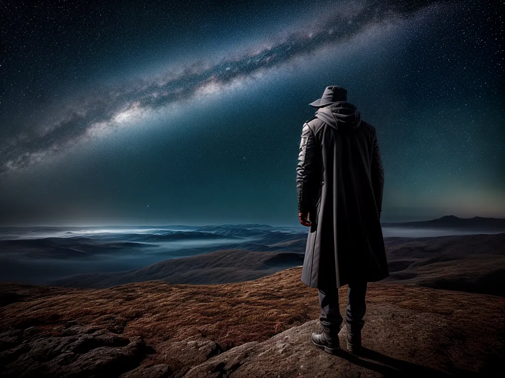 Fotos universo infinito pessoa contemplando