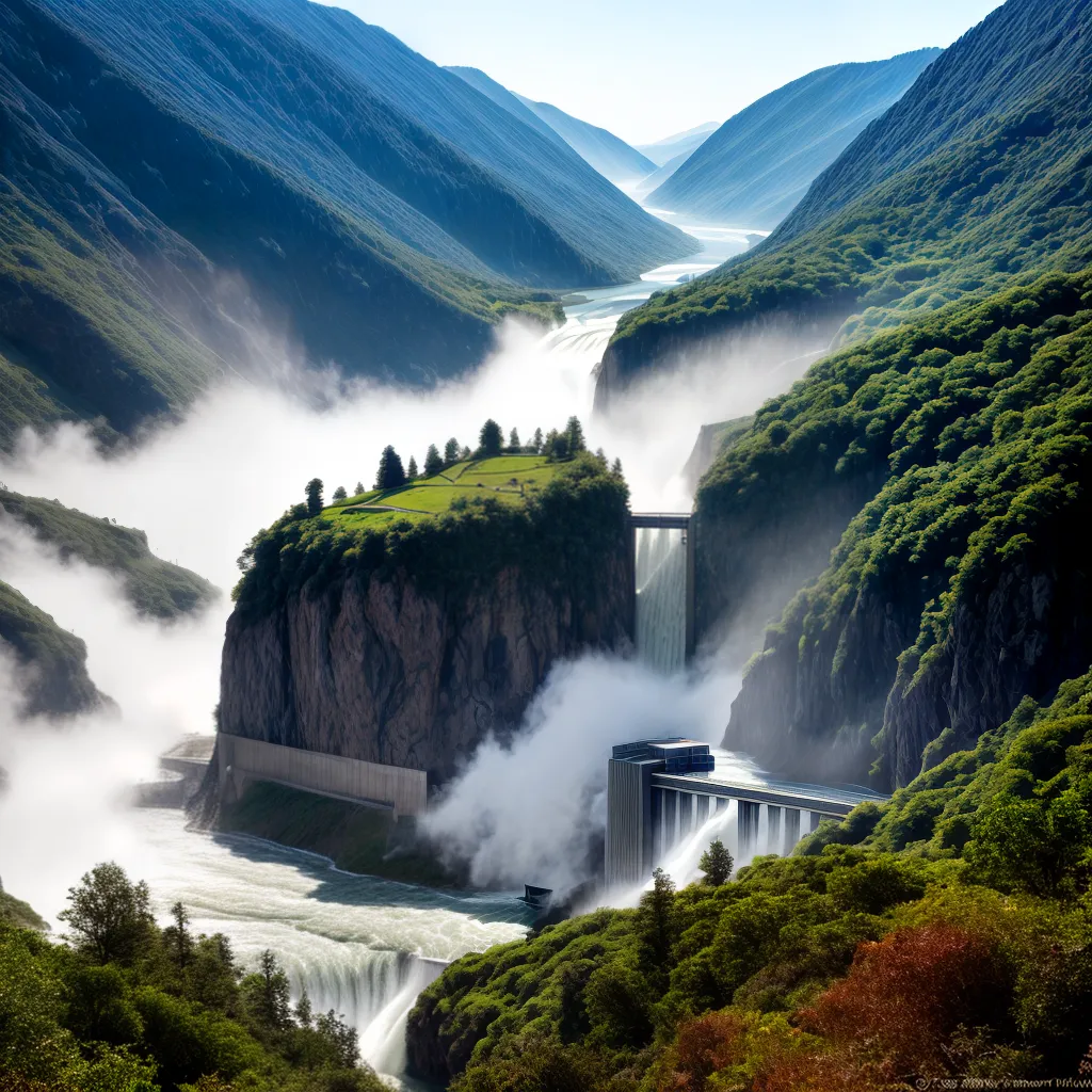 Fotos usina hidreletrica paisagem montanhas