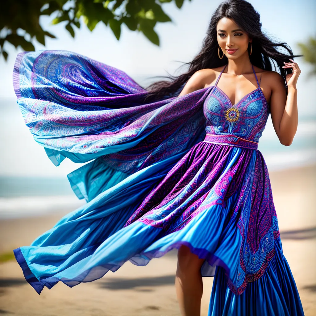 Fotos vestido colorido ceu azul