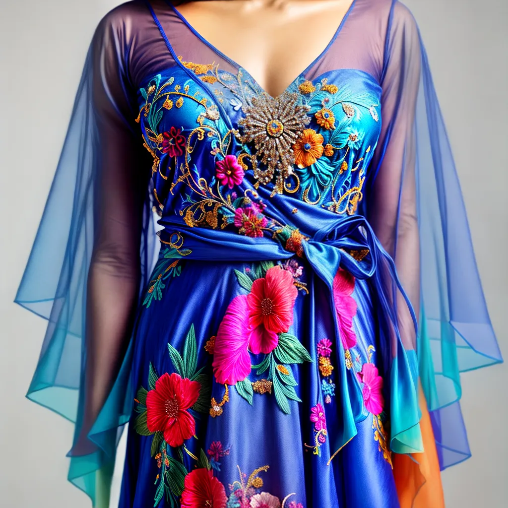 Fotos vestido vibrante ceu azul