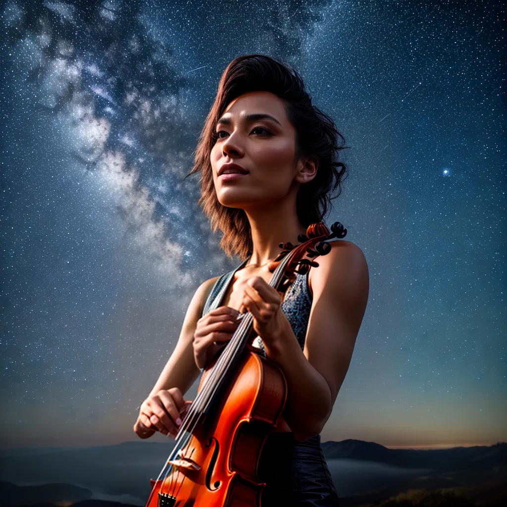 Desvende o significado dos sonhos com músico de violino! 5 Fotos violino estrelas silhueta melodia