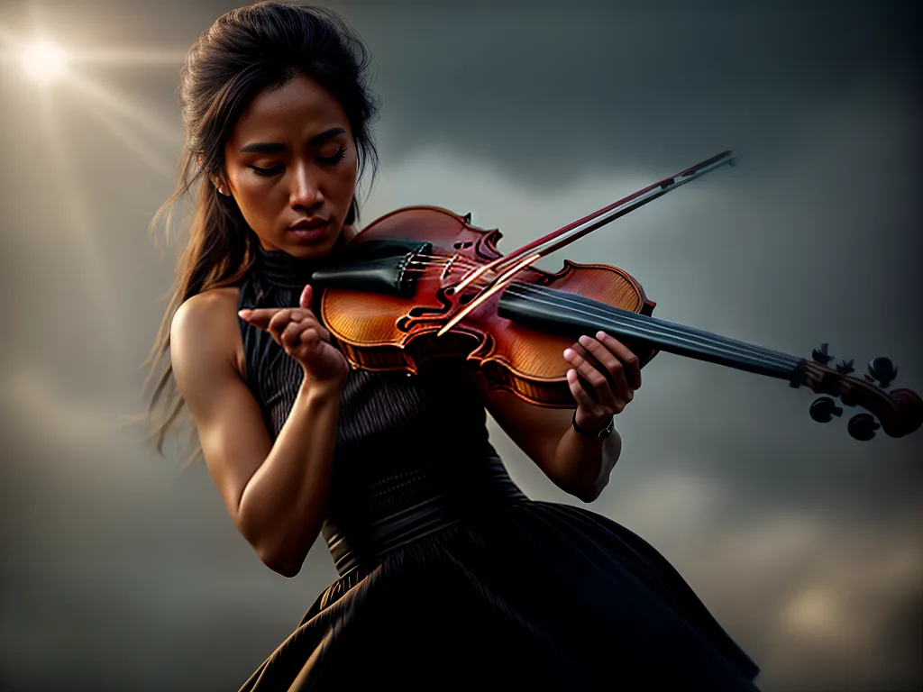 Fotos violino maos intensidade silhueta