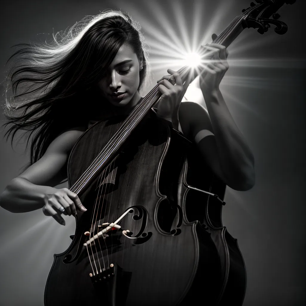 Descubra a Harmoniosa Melodia dos Sonhos com o Violoncelo 4 Fotos violoncelista concentracao luzes palco