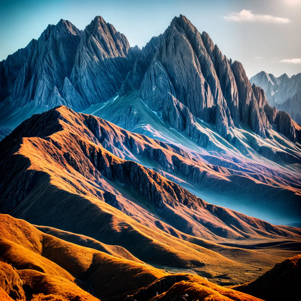 Sonhar com Maravilhosos Movimentos e Macrorrelevos: Descubra o Significado! 4 Fotos vista aerea montanhas picos dourados