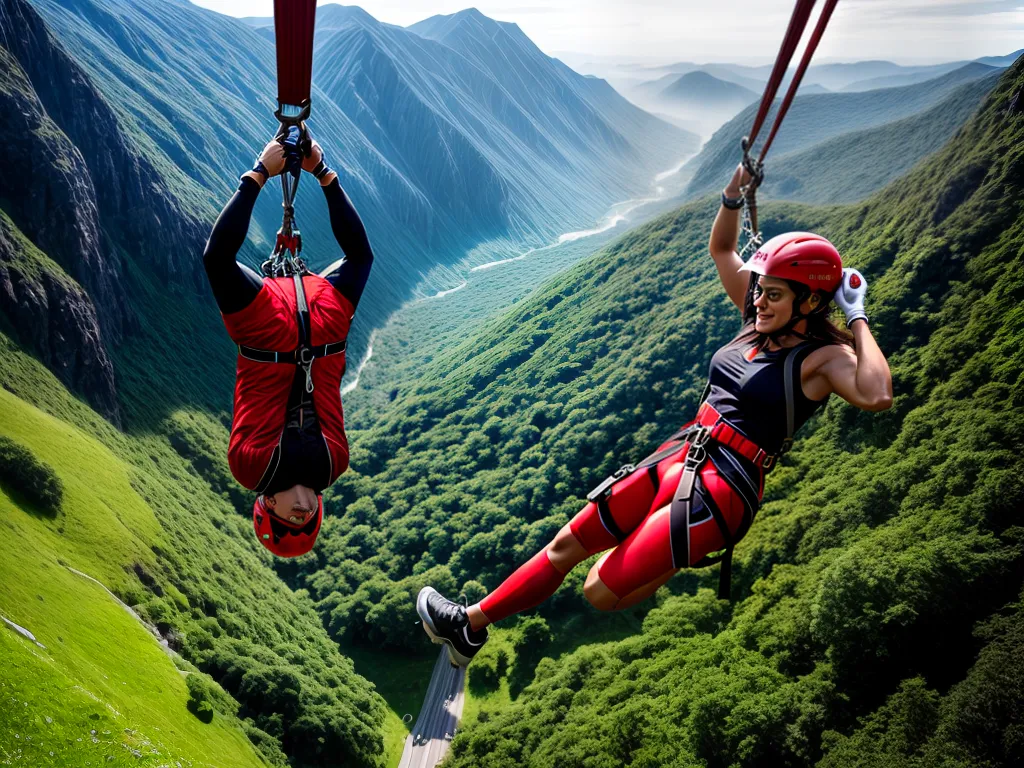 Fotos zip line aventura montanhas verdes