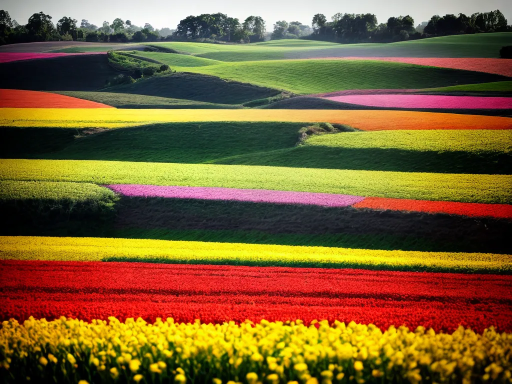 Fotos campo flores coloridas sol cultivo