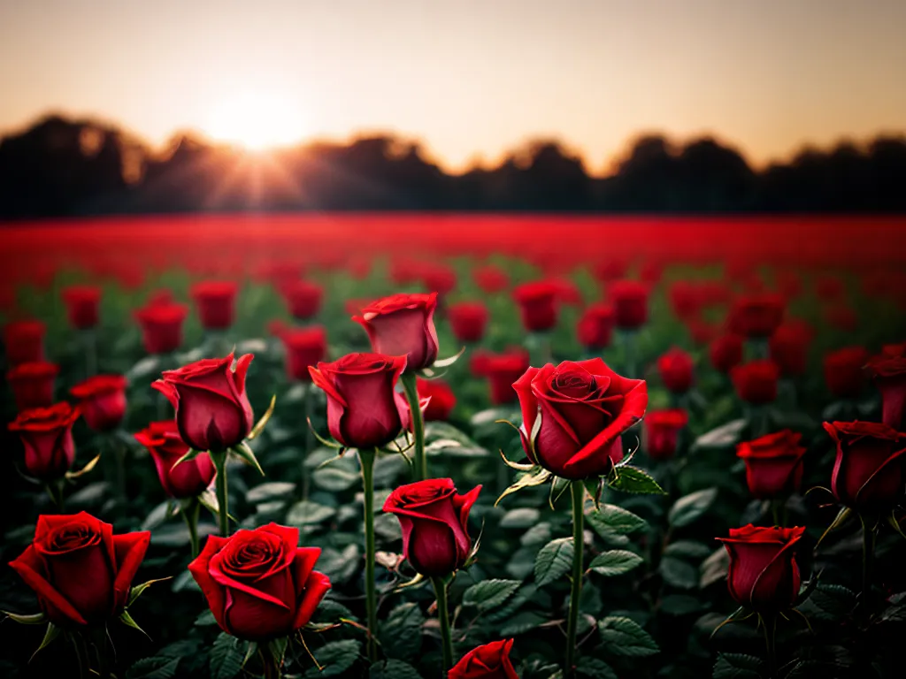 Fotos campo rosas vermelhas sonhos