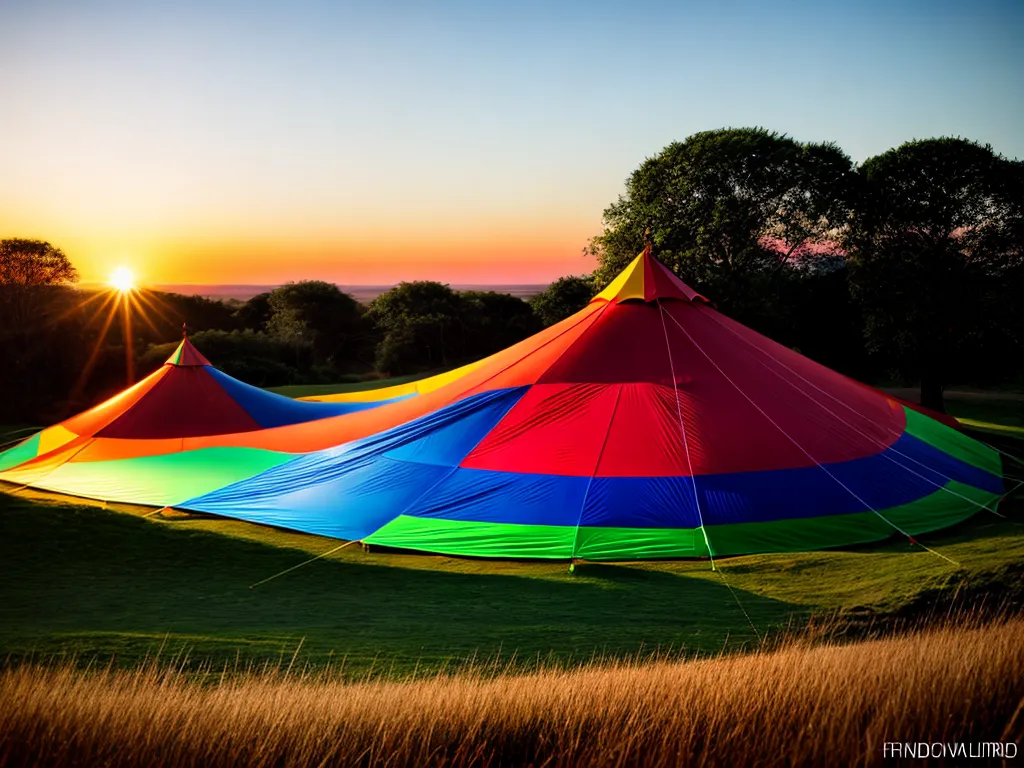 Descubra o Surpreendente Significado de Sonhar com Barraca 4 Fotos circo colorido tenda ceu azul