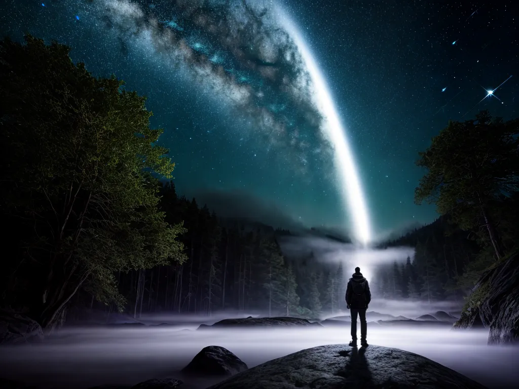 Fotos floresta mistica ceu estrelas jornada