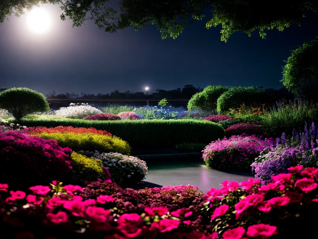 Fotos jardim luar flores noturnas misterio