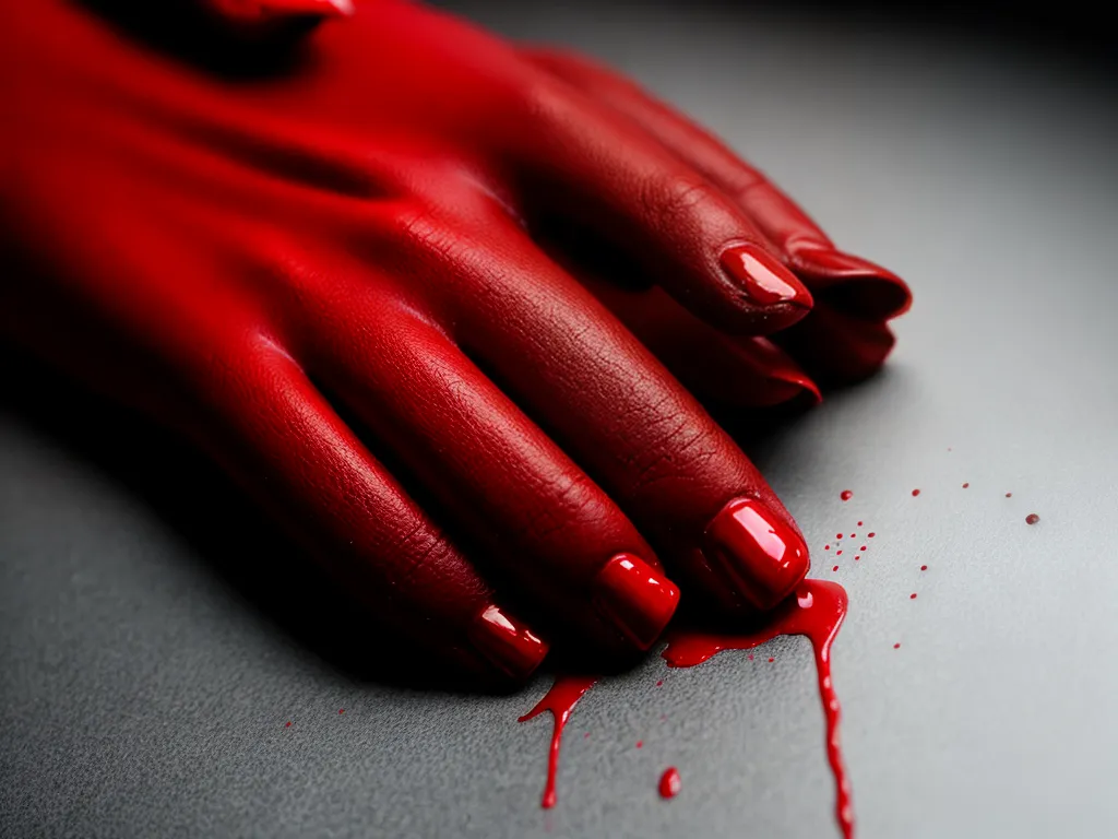 Fotos maos pintura vermelha dramatica