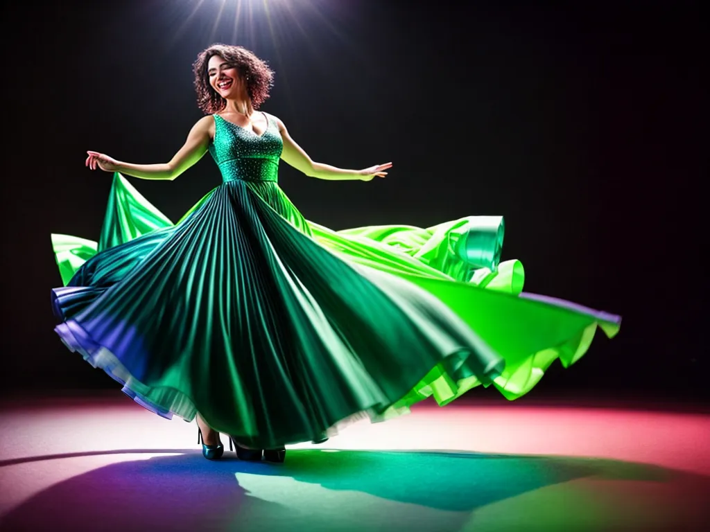 Fotos mulher danca vestido vibrante