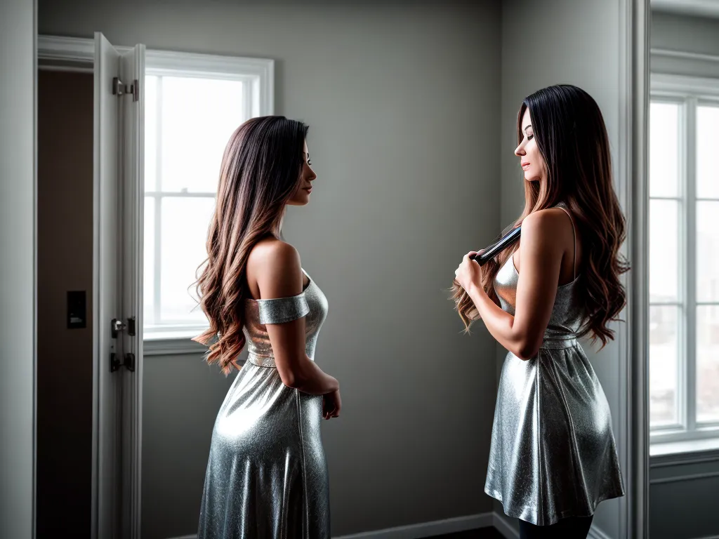 Fotos mulher reflexao cabelo espelho