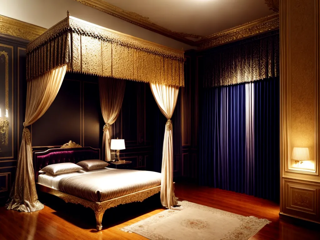 Fotos quarto luxuoso cama seda lustre
