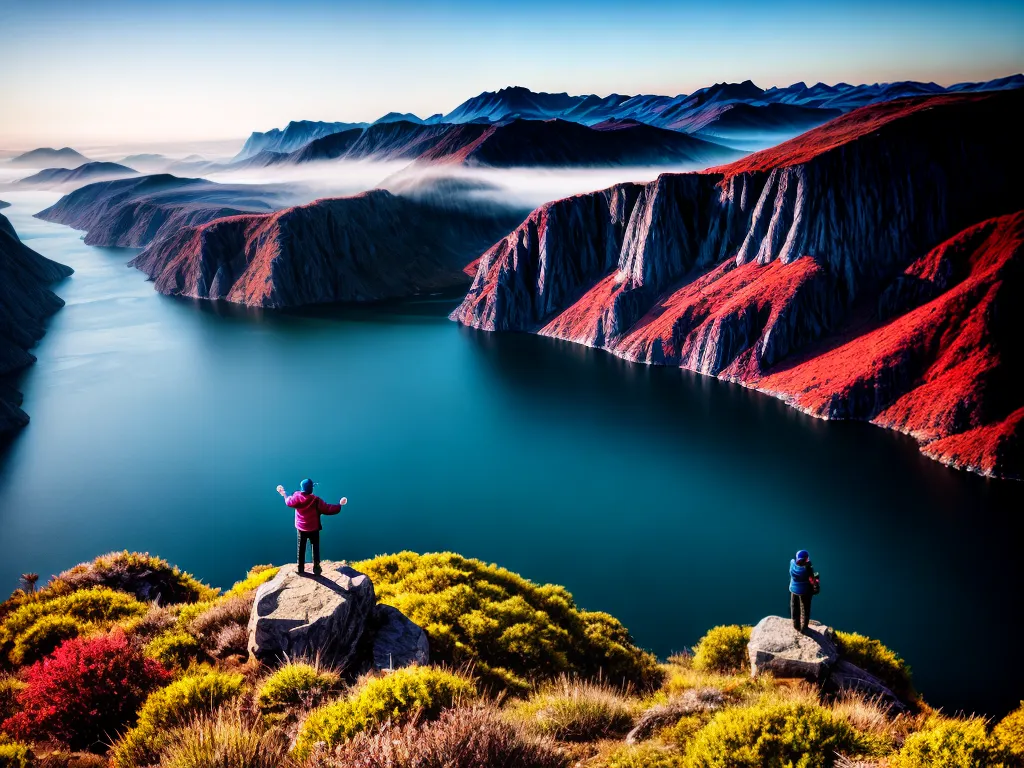 Fotos sonhador montanha paisagem colorida