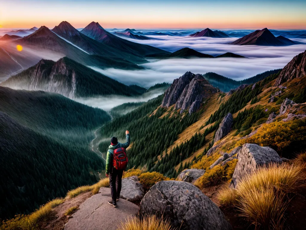 Fotos sonhando amanhecer montanha forca