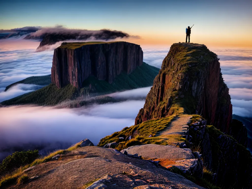 Fotos sonho misterioso pessoa montanha