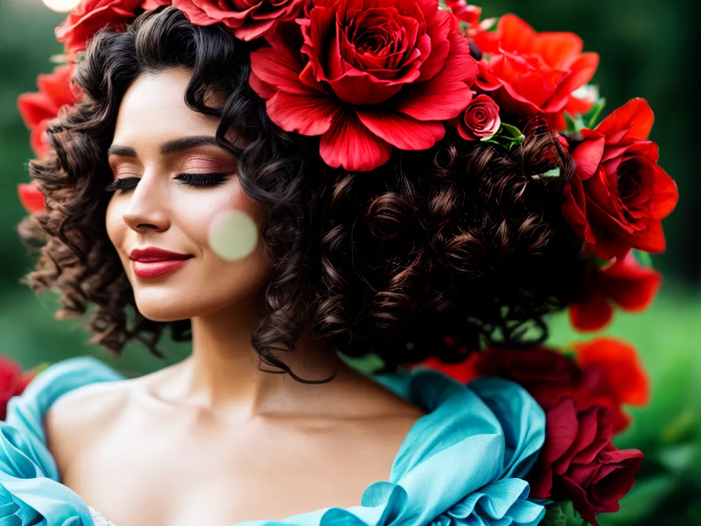 Descubra a Profundidade dos Sonhos com Cachos e Flores 4 Fotos cabelo cacheado flores sonhos