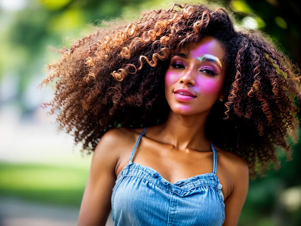 Descubra a Profundidade dos Sonhos com Cachos e Flores 3 Fotos cabelo cacheado flores vibrantes