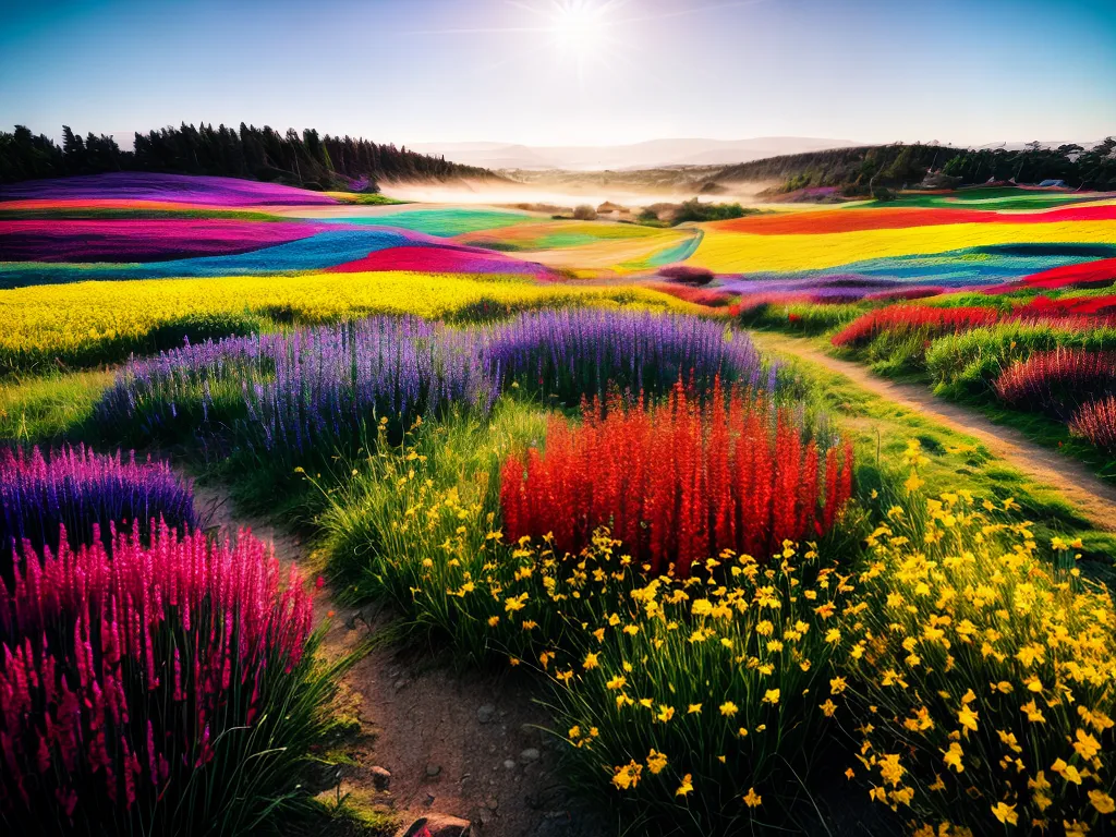 Vida 3 Fotos campo flores coloridas sol brilhante 1
